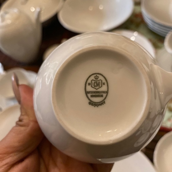 51 pc Hutschenreuther White China Flat Cream Soup Bowl Dinner Plate Tea Set - Picture 11 of 14